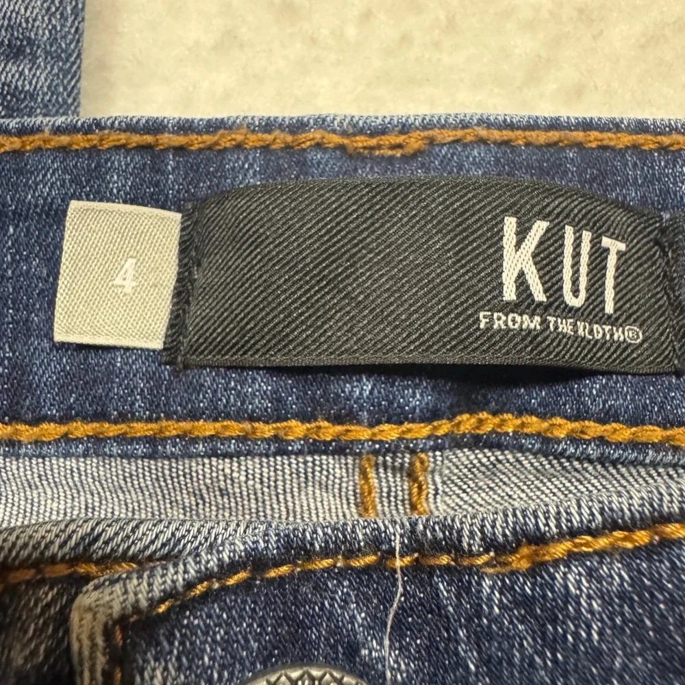Kut from the Kloth Donna High Rise Ankle Skinny Jeans Blue‎ Distressed Raw Hem 4